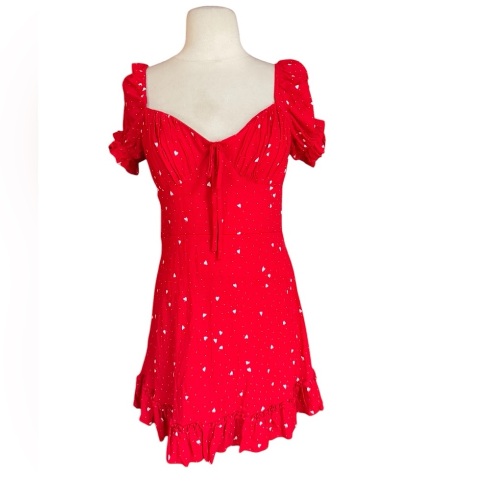 NWOT‎ B. Smart Red & White Heart Print Mini Dress